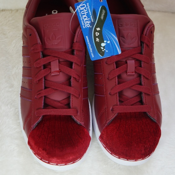 adidas Superstar 80s Shoes Burgundy - Picture 6 of 8